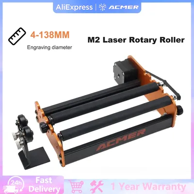 ACMER M2 Laser Rotary Roller 360 Degree Rotat Universal Y-axis Rotary Module Engraving Curved Tool for 95% of Laser Engraver