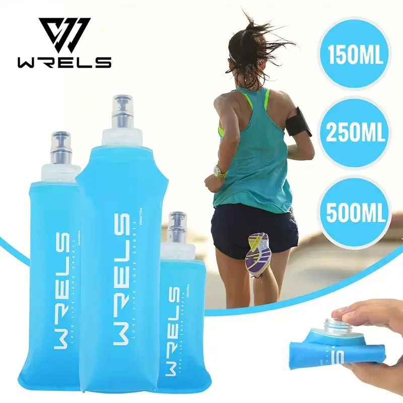 150 ml 250 ml 500 ml Outdoor faltbare Silikon-Bissgröße Wasserflasche Laufen Camping Wandern Reisen Praktische Wasserflasche Image