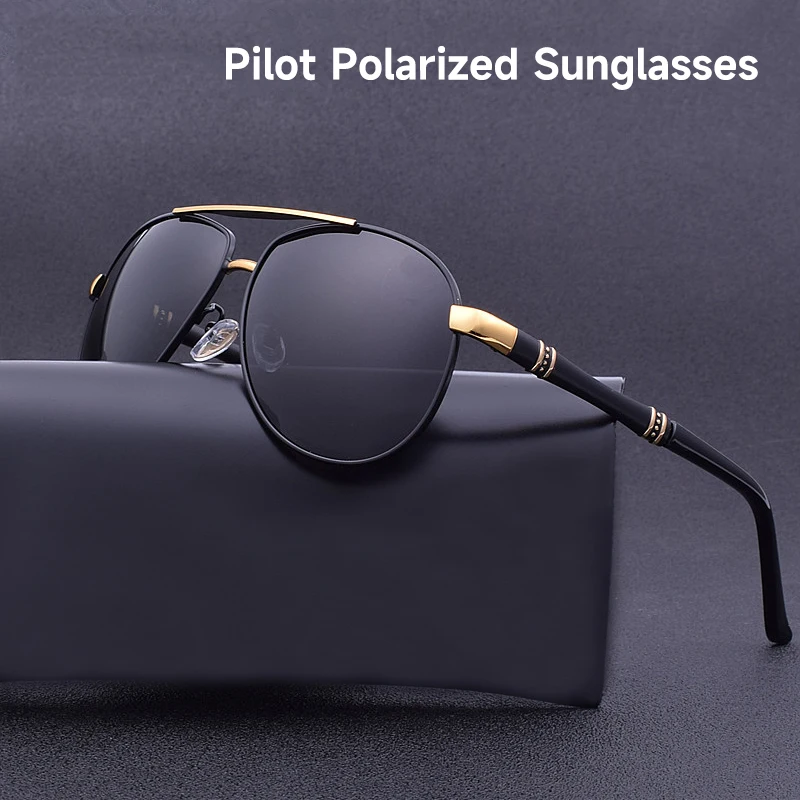 Klassische HD-polarisierte Sonnenbrille für Herren, Pilot, UV400, Sonnenbrille, hochwertige Brillen, 2025, Markendesigner, Oculos Image