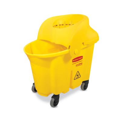 Rubbermaid Commercial Wavebrake 35 Qt Institution Bucket & Wringer - 8.75 Gal - Splash Resistant, Handle - 20.5" X 16.8" - Tubular Steel, Plastic