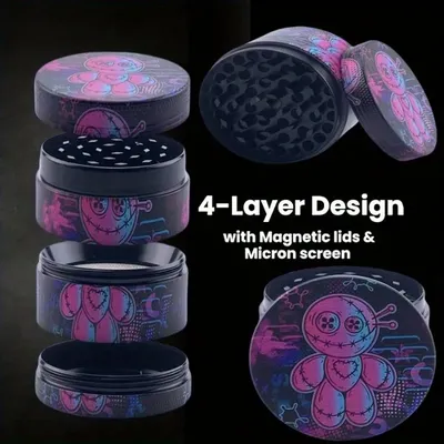 1.6/2 Inch Lovely Doll Tobacco Grinder Portable 4 Sections Spice Grinder Cigarette Shredder Kitchen