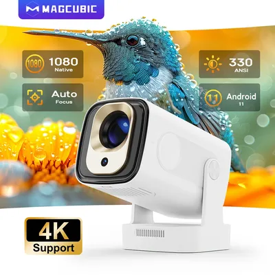 Magcubic HY310 Auto Focus Projector 1080P Native 4K 330ANSI Android 11 WiFi6 BT5.4 Mini Outdoor
