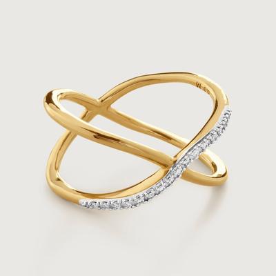 Gold Riva Diamond Cross Ring Diamond