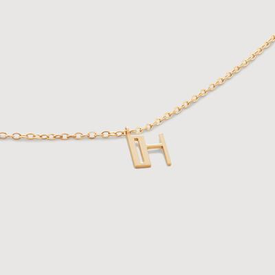 Gold Mini Initial H Chain Necklace