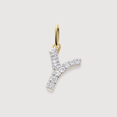 Gold Diamond Initial Y Pendant Lab Grown Diamond