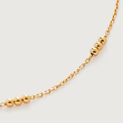 Gold Triple Beaded Chain Necklace 18-20'