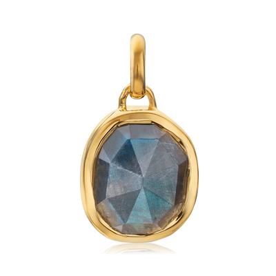Gold Siren Bezel Gemstone Pendant Labradorite