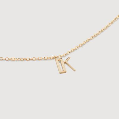 Gold Mini Initial K Chain Necklace