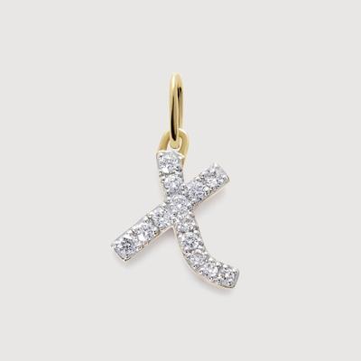 Gold Diamond Initial X Pendant Lab Grown Diamond