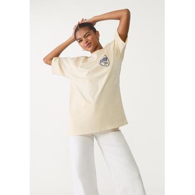 Stradivarius Oversize heavy cotton printed T-shirt Vanilla XS