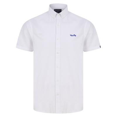 Shirts Tiberius Short Sleeve Oxford Cotton Shirt in White / S - Tokyo Laundry