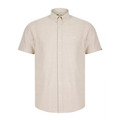 Shirts Tiberius Short Sleeve Oxford Cotton Shirt in Oatmeal / XXL - Tokyo Laundry