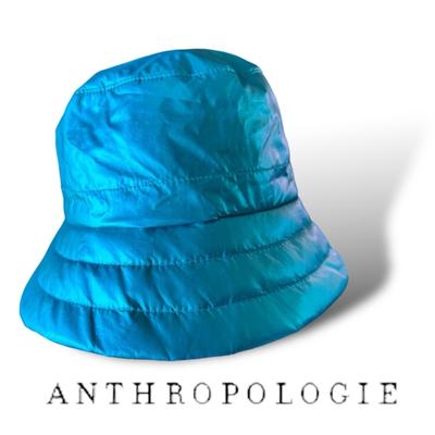 Anthropologie Accessories | Anthropologie Puffer Bucket Hat Metallic Blue Teal Bucket Hat Streetwear | Color: Blue | Size: Os