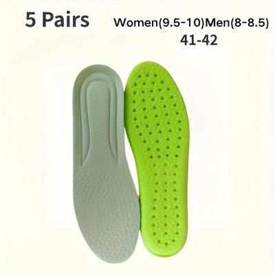 TEMU 5 Pairs Comfortable Cushioning Insoles With Arch Support - Soft, Breathable, And Shock-absorbing Sponge Material For Unisex Travel