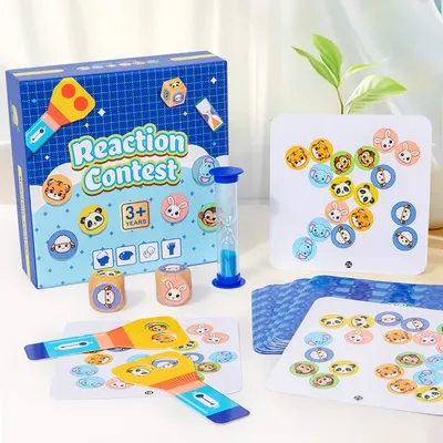 Montessori-Spielzeug, Tier-Brettspiel für Kinder, kognitives logisches Denken, Puzzle, pädagogisches Reaktionswettbewerb, Tischspiel für Kinder Image