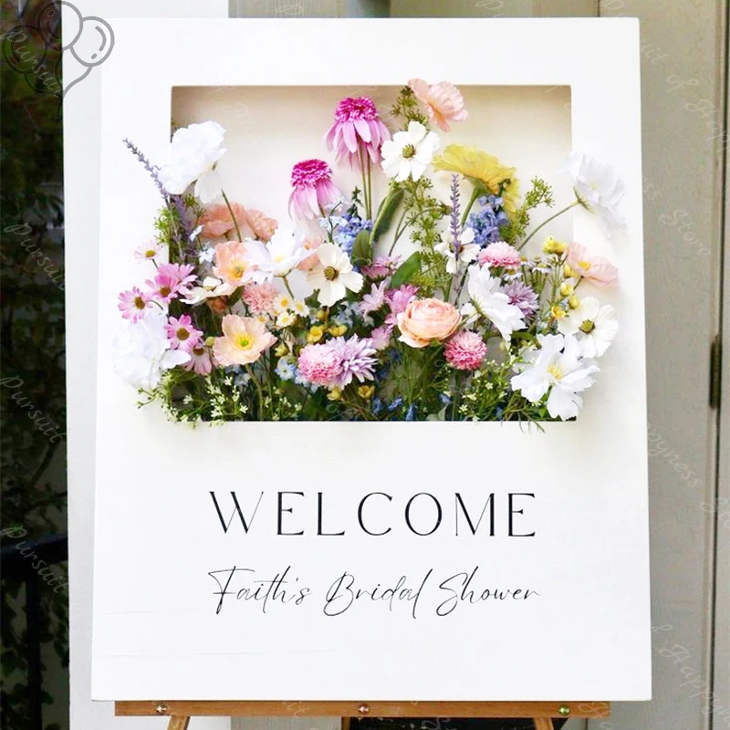 Blumen kasten Willkommen schild Mosaik brett personal isierte Zeichen Blumen kasten Schaum platte für Baby party Hochzeit Geburtstags feier DIY Suppiles Image
