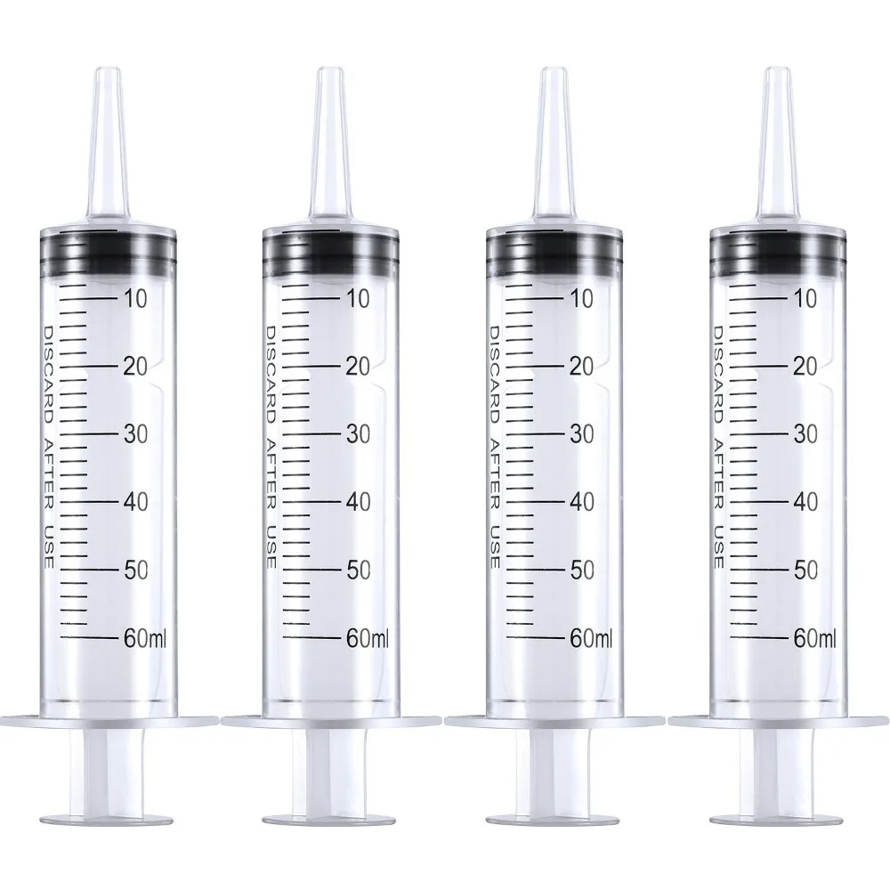 4er Pack 20ml 60ml Spritzen mit großer Kapazität Pump Plastiks pritze Mess spritze Werkzeug Mehrfach verwendung Haustier Medizin Feeder