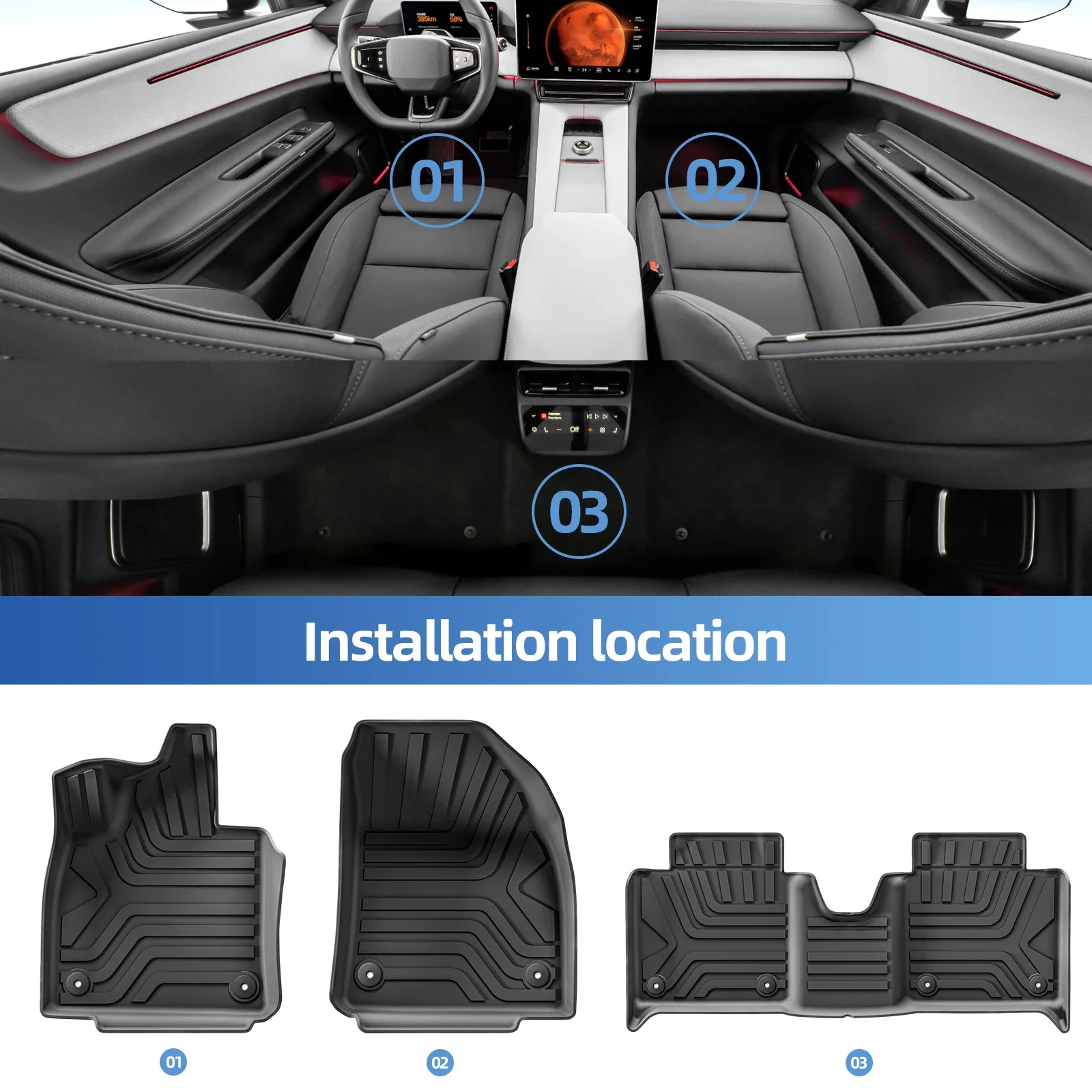 Für Polestar 4, 2023–2024, Auto-Fußmatten, Schutzmatte, Auto-Innenzubehör, TPE, wasserdichte Cargo-Liner, Kofferraummatte, linke Ruder Image