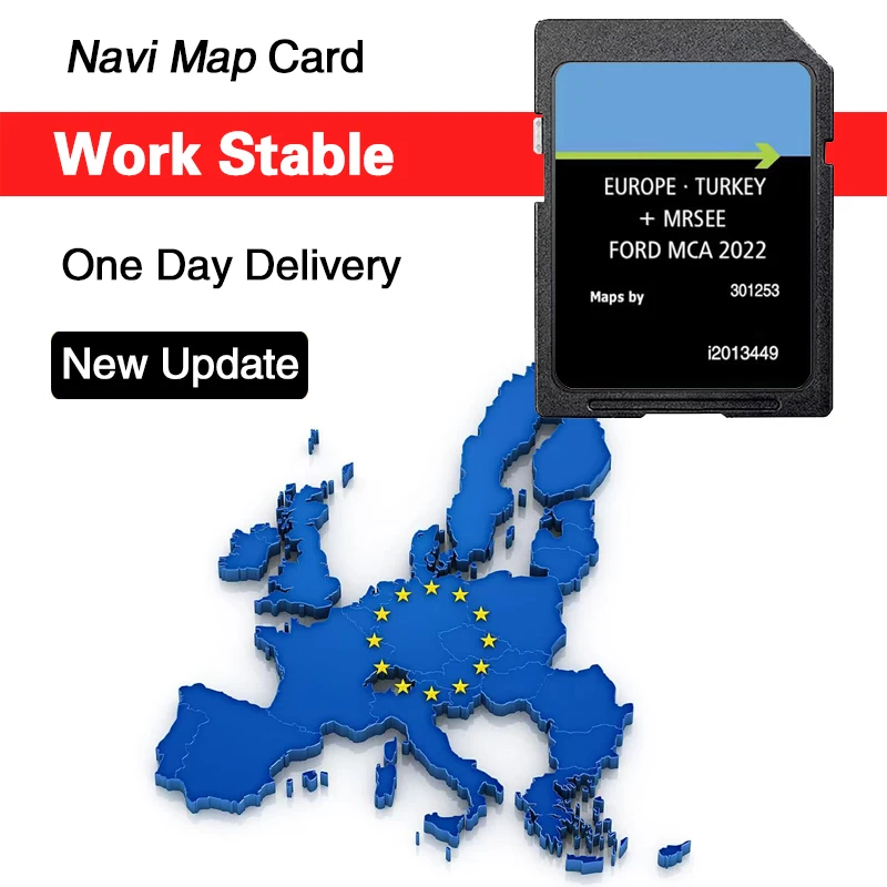 MCA 2022 Naving Sat Nav Europa für Ford SD-Karten Karten Mondeo Kuga Focus C-Max S-Max (2010-2014) Image