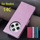 Custodia in pelle con copertina a portafoglio per Xiaomi Redmi 14C / A4 / POCOPHONE POCO C75 4G Borse per telefono in pelle Pu Fondina Capa Fundas Coque