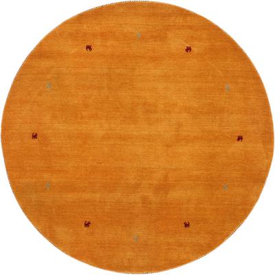 Wollteppich CARPETFINE "Gabbeh Uni", gelb, H:15mm Ø:120cm, Wolle, Teppiche, reine Wolle handgewebt, Gabbeh Tiermotiv warmes Raumklima viele Größen Image