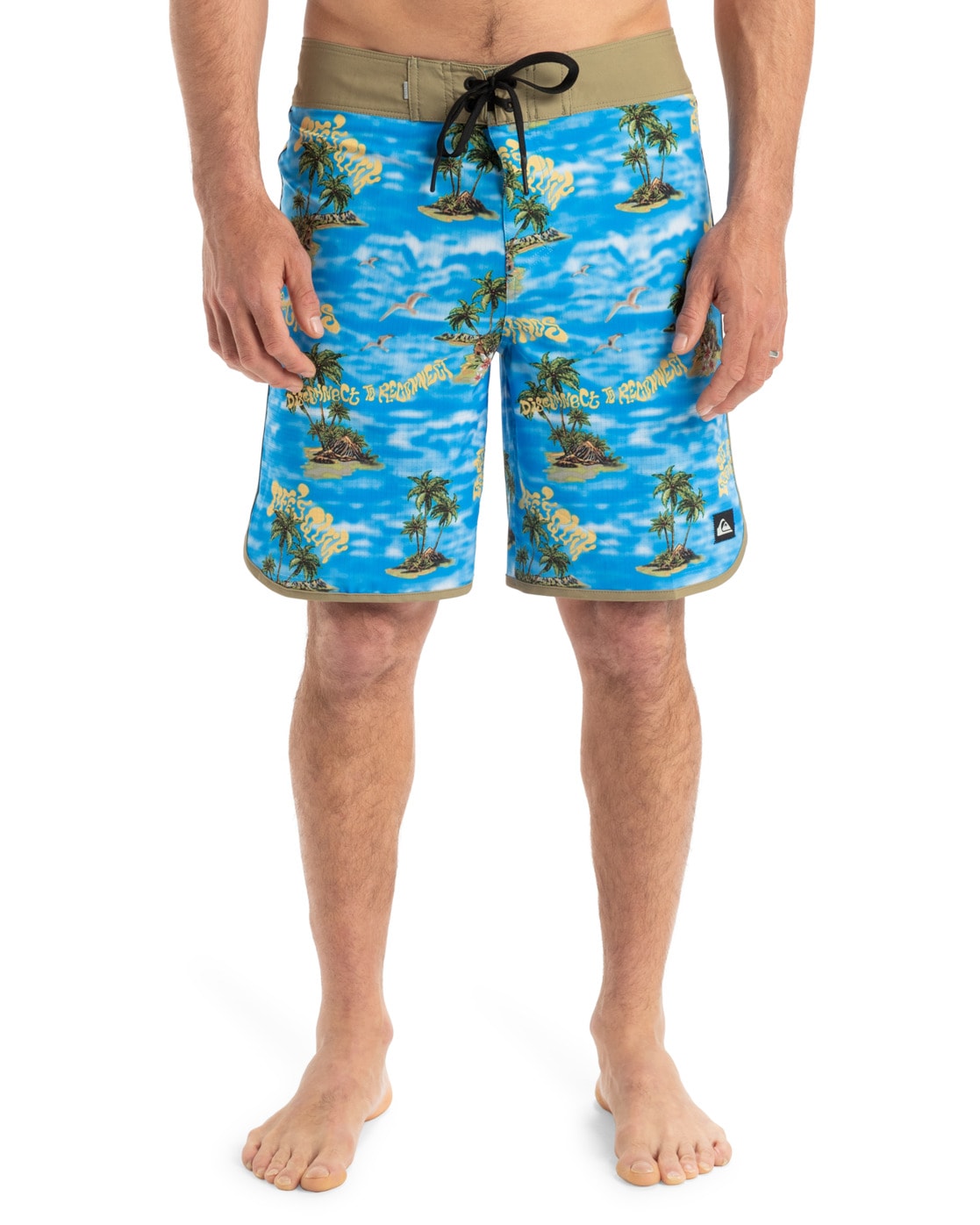 Boardshorts QUIKSILVER "Highline Scallop 19", Herren, Gr. 32(M), blau (coronet blau naturama), Obermaterial: 88% Polyester, 12% Elasthan;, Hosen