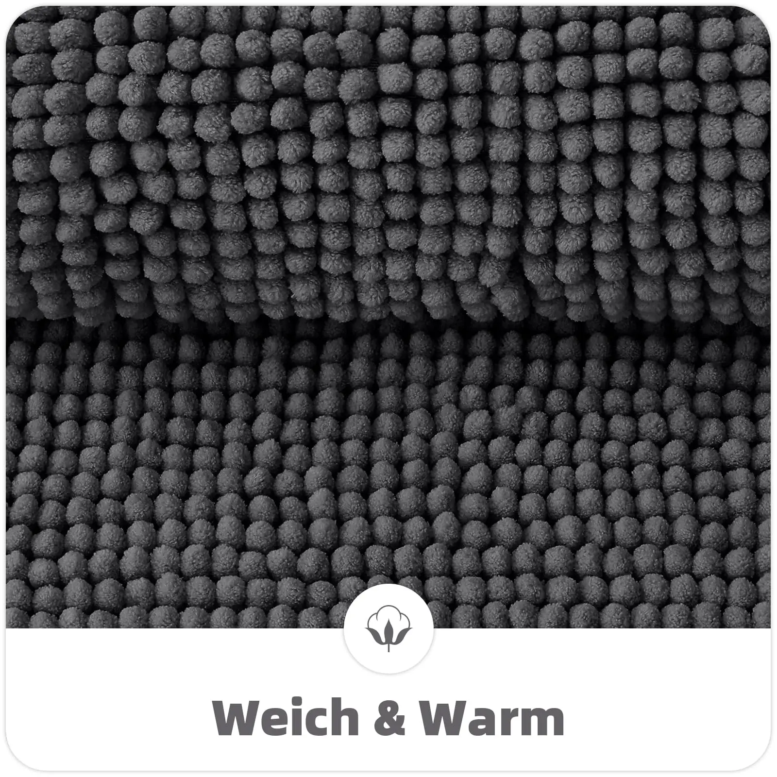 Hapihappy Tapis de bain en Chenille Nouveau Tapis de salle de bain en peluche antidérapant pour salle de bain Tapis à poils hauts Tapis de douche absorbant pour salle de bain 40 x 60 cm