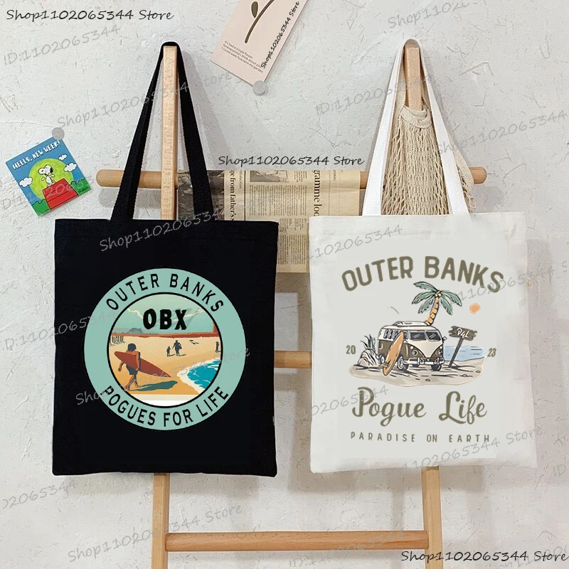 OUTER BANKS décontracté plage impression sac à bandoulière à la mode femmes hommes Portable stockage toile fourre-tout sacs quotidien femme mode sacs à main