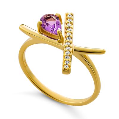 Orphelia 'Charlotte' Damen-Ring aus 925er Sterlingsilber – Gold ZR-7580/A Image
