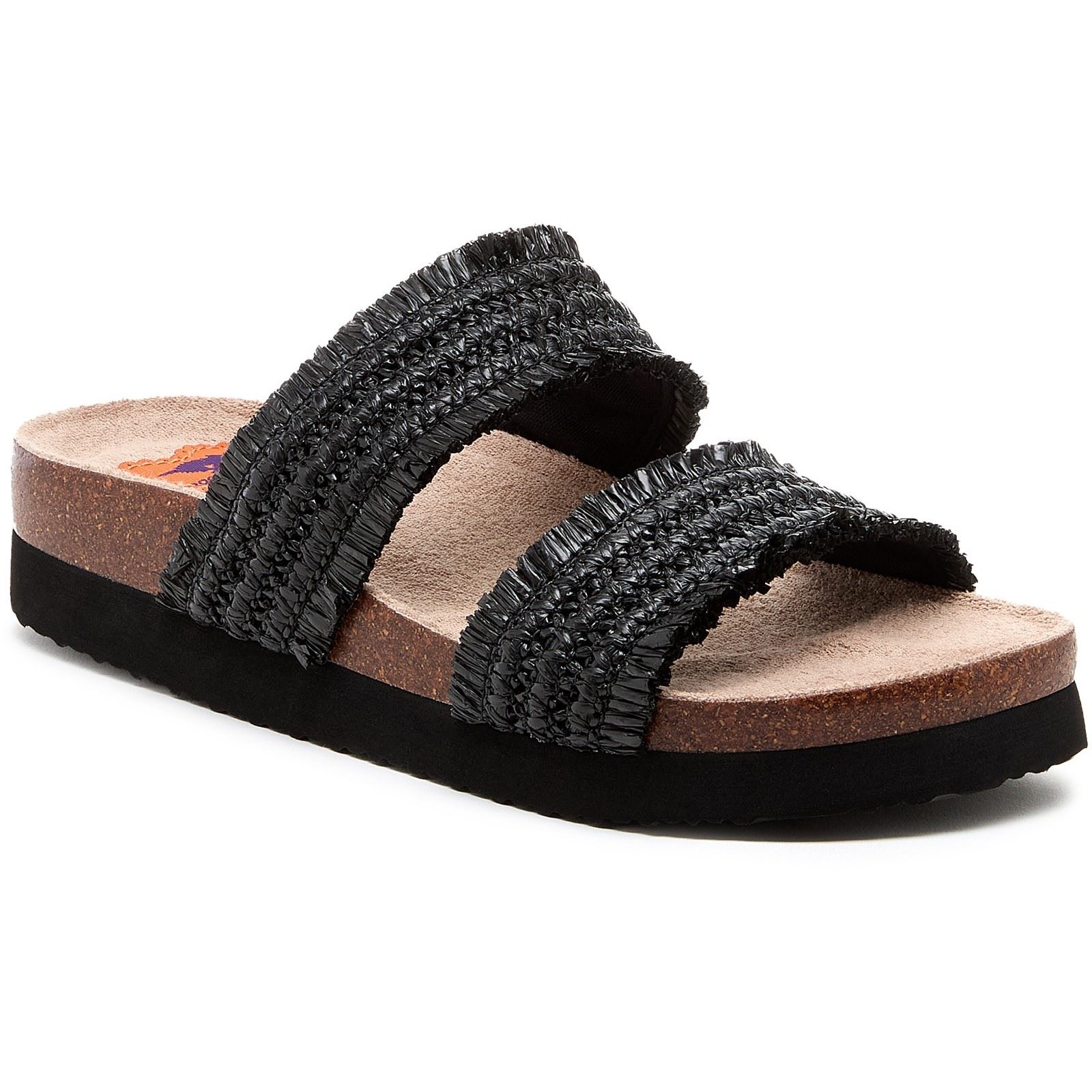 Rocket Dog Aruba Raffia Damen Sandalen aus Textil in Schwarz