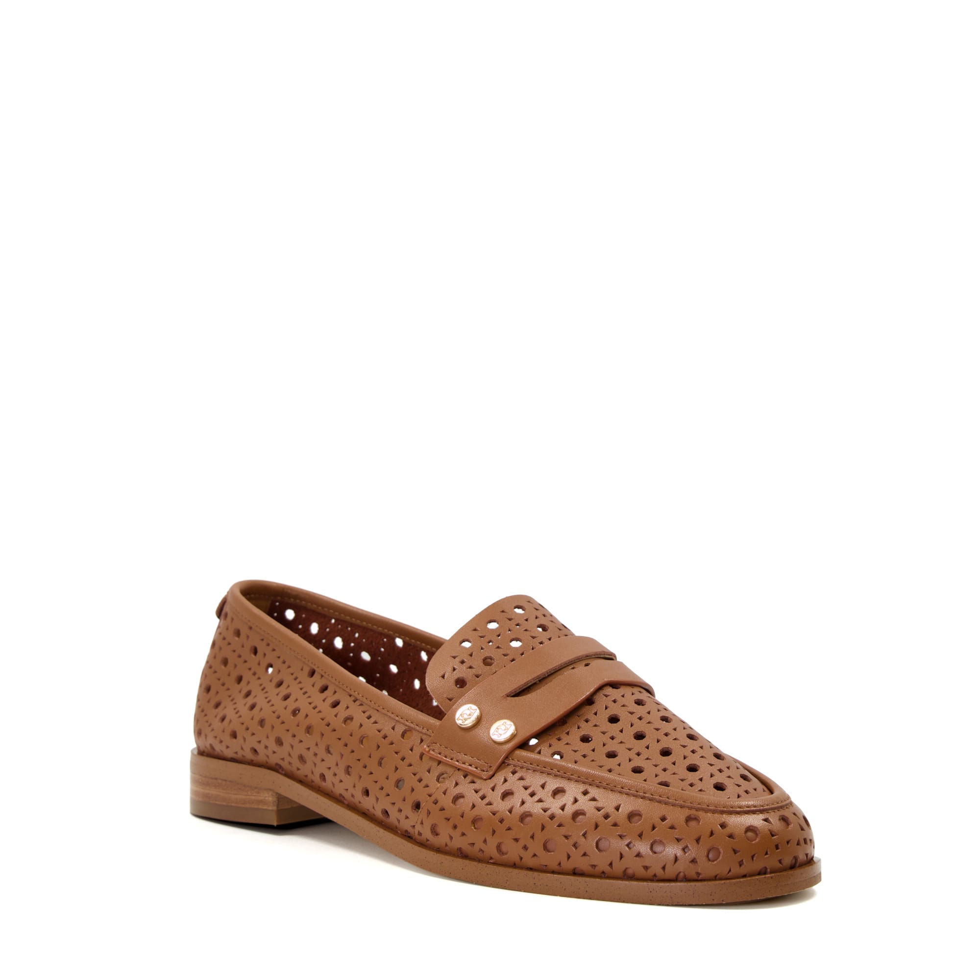 Dune Glimmered Leder Damen Loafer In Tan