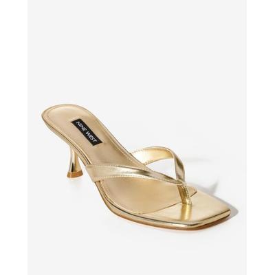 Boston Proper - Gold Yellow - Square Toe Thong Heel - 6.5