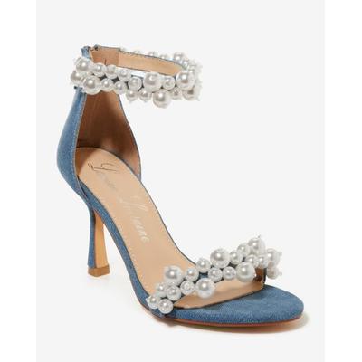 Boston Proper - Denim Blue - Pearl Ankle Strap Heel - 6.0