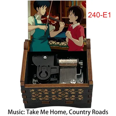 Take me Home Country Roads 18 Note Music Box Wooden Anime Print Decoration Christmas Gift for Kids