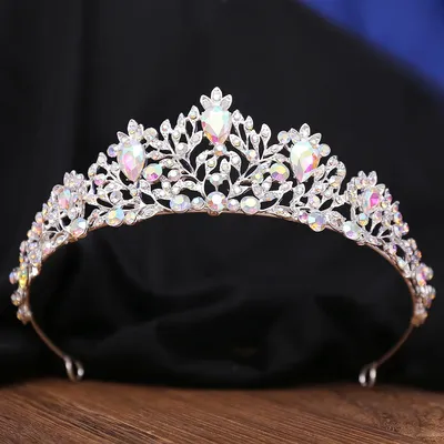 Baroque Luxury Forest AB Color Crystal Bridal Tiaras Crowns Rhinestone Pageant Diadem Wedding Hair