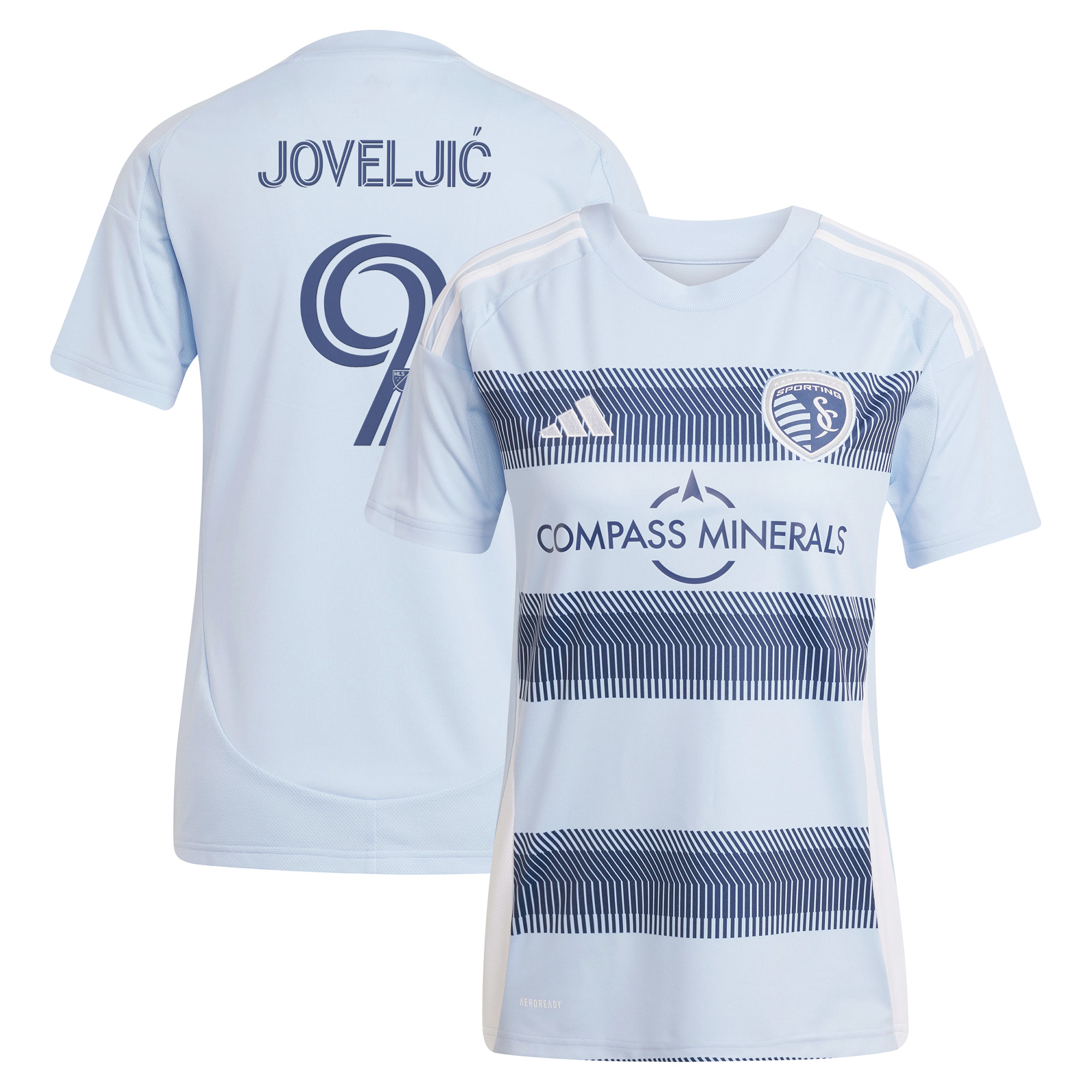 Women's adidas Dejan Joveljic Light Blue Sporting Kansas City 2025 One KC Replica Player Jersey