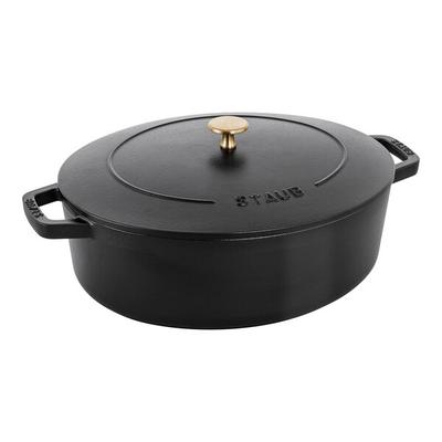 Staub 6.25 Qt. Black Enameled Cast Iron Oval Dutch Oven 1027848