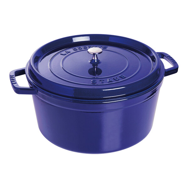 Staub 9 Qt. Dark Blue Enameled Cast Iron Dutch Oven 1004303