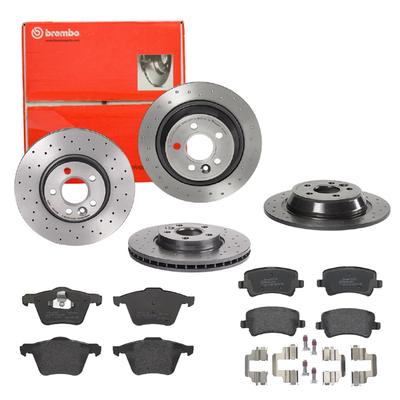 BREMBO Bremsensatz-Vorn und hinten Bremsensatz, Scheibenbremse vorne rechts links Gelocht 302mm für VOLVO ASIA LAND ROVER (CHANGAN) FORD 7G912A315BA 3 Image