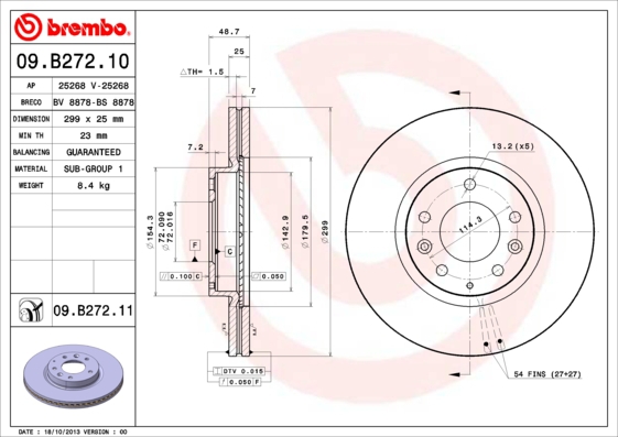 BREMBO Bremsensatz-Vorn und hinten SG00000ER6 Bremsensatz, Scheibenbremse vorne rechts links innenbelüftet 280mm für MITSUBISHI MERCURY FORD USA MAZDA Image