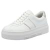 Plateausneaker RIEKER, Damen, Gr. 38, silber (weiß, silberfarben), Lederimitat, sportlich, Schuhe, Schnürschuh, Halbschuh, Freizeitschuh mit gepolstertem Schaftrand