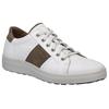 Sneaker JOSEF SEIBEL "Maddox 04", Herren, Gr. 43, grau (weiß, taupe), Leder, kontrastfarbene Details, sportlich, Schuhe, Schnürschuh, Freizeitschuh, Komfortschuh mit Lederinnensohle
