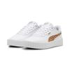 Sneaker PUMA "CARINA 3.0 ANIMAL JR", Gr. 35,5, puma weiß, light sand, puma gold, Synthetik, animal-print, sportlich, Schuhe