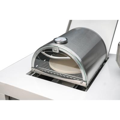 Mont Alpi MASBP Universal Stainless Steel Compact Infrared Side Burner Pizza Oven with Thermometer and Glass Door + Pizza Stone