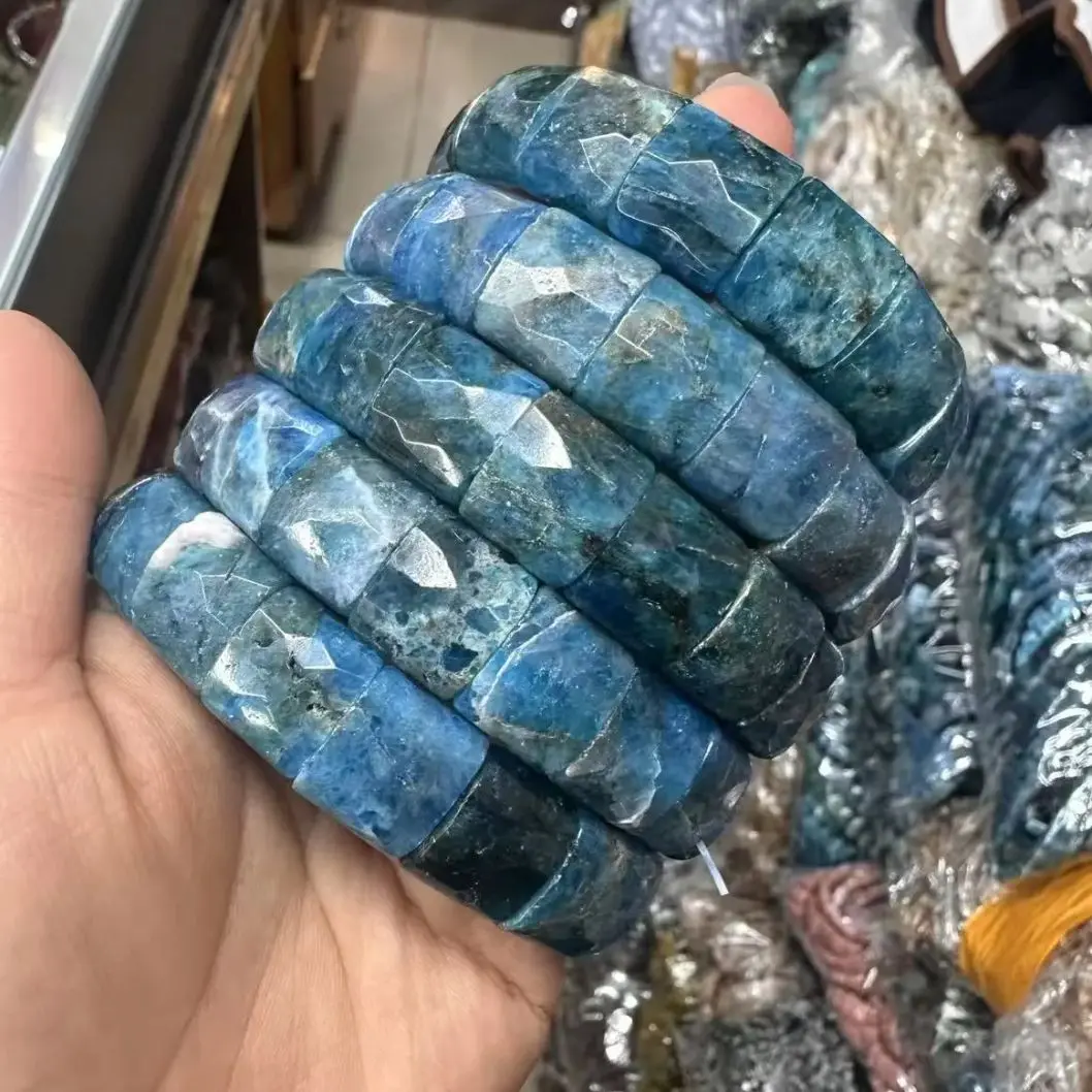 Natürlicher 12 x 15 mm facettierter Stein, einzigartiger Kristall-Citrin-Achat, Amethyst, Pyrit, modische, elastische, handgefertigte Armbänder, Energie-Armreifen