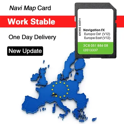 für VW East Europe MapTransporter Sat Nav Navigation Card Version 3C8 051 886 08 FX V12 OST Image