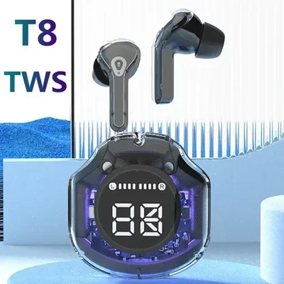 T8 TWS Wireless Bluetooth Headphones Wireless Headphones LED Power Digital Display Earbuds Stereo Sound Earphones for Xiaomi