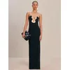 2025 Frauen Promi Sexy Trägerloses Rückenfreies Schwarzes Maxi Langes, Figurbetontes Verbandkleid Elegantes Abend-Club-Party-Outfit