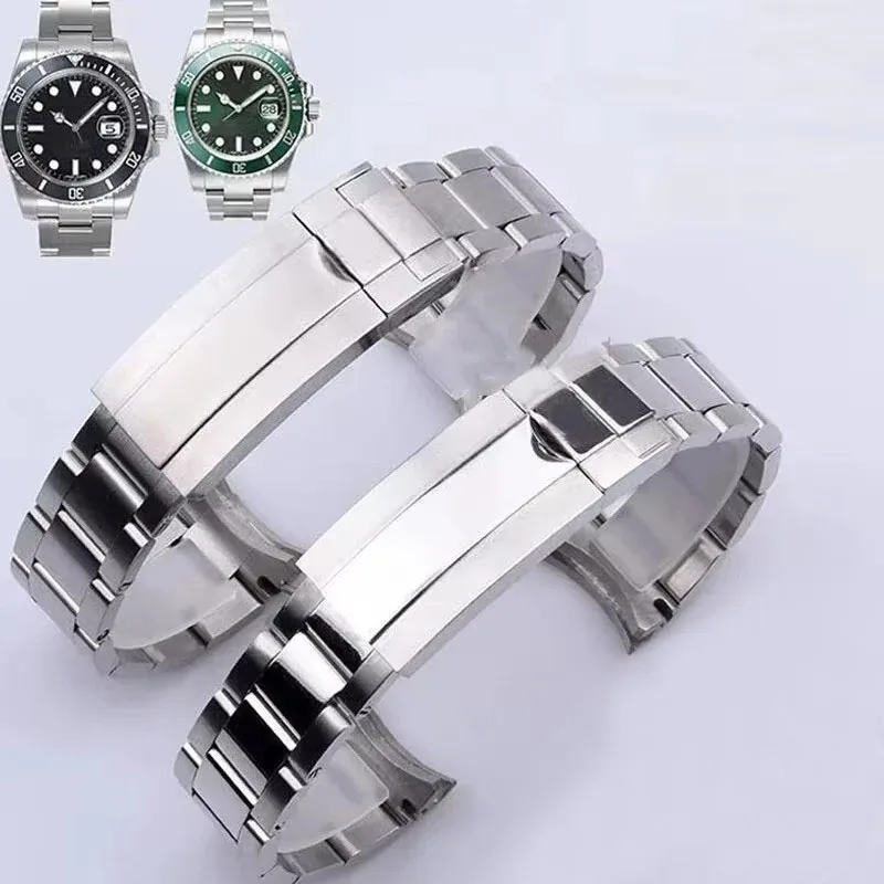 904L Uhrenarmbänder für Rolex SUBMARINER DAYTONA Herren Faltschließe Uhrenarmband Massives Edelstahl-Uhrenarmband 20 mm 21 mm Image
