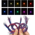 10 Pz 0805 Lampeggiante LED SMD Filo per Modello di Treno HO N OO Scala Rosso Blu Linea Pre-saldata Micro Litz Ferrovia Kit FAI DA TE 3 V 30 cm